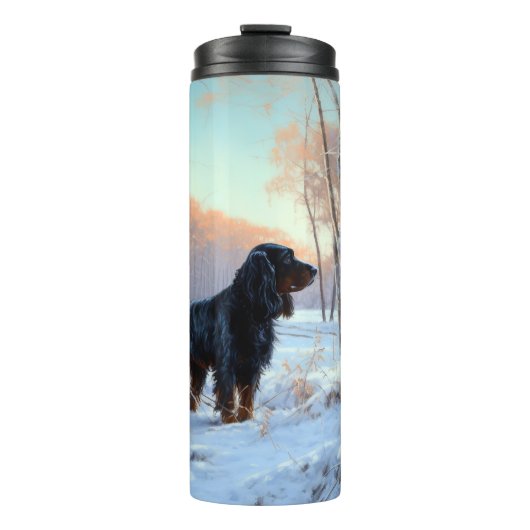 Gordon Setter liet het sneeuwen Kerstmis Thermosbeker (Voorkant)
