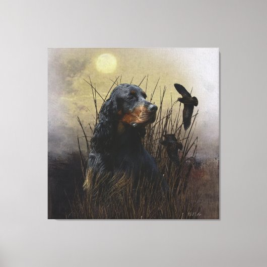 Gordon Setter , maatje voor jagers Canvas Afdruk (Voorkant)