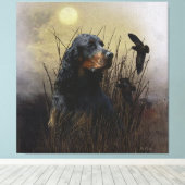 Gordon Setter , maatje voor jagers Canvas Afdruk (Insitu (Houten vloer))