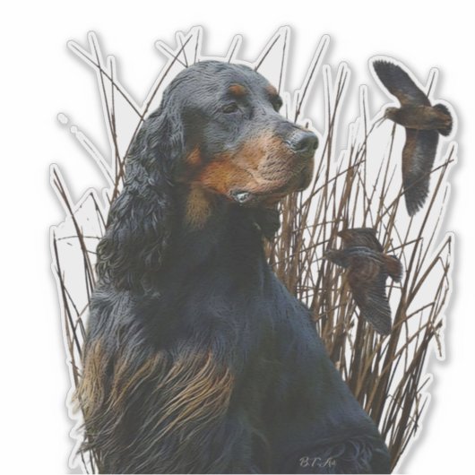 Gordon Setter , maatje voor jagers Sticker (Voorkant)