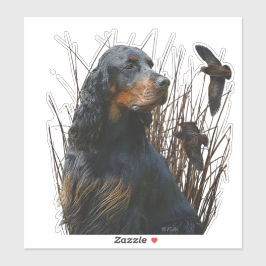 Gordon Setter , maatje voor jagers Sticker (Vel)