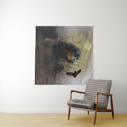 Gordon Setter , maatje voor jagers Wandkleed (In Situ (horizontaal))