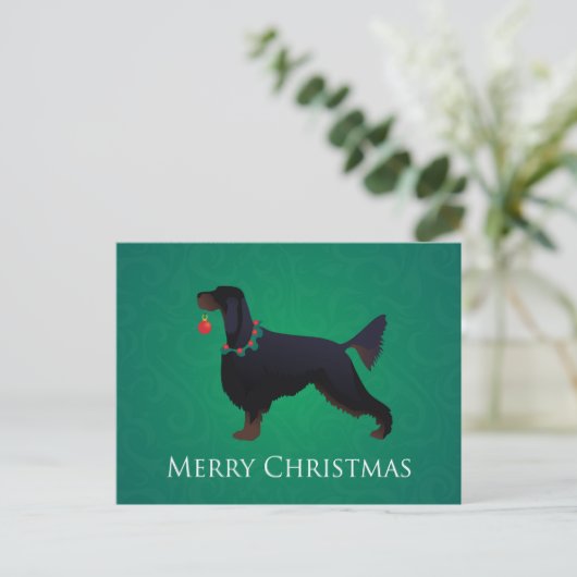 Gordon Setter Merry-kerstontwerp Feestdagenkaart (Staand voorkant)