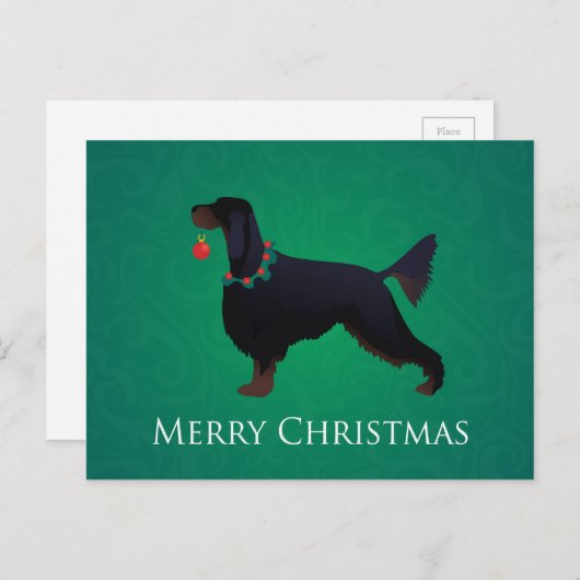 Gordon Setter Merry-kerstontwerp Feestdagenkaart (Voorkant / Achterkant)