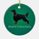 Gordon Setter Merry-kerstontwerp Keramisch Ornament (Voorkant)