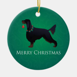 Gordon Setter Merry-kerstontwerp Keramisch Ornament