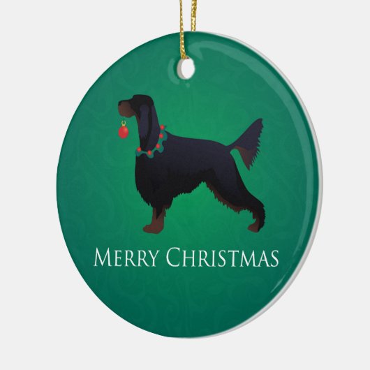 Gordon Setter Merry-kerstontwerp Keramisch Ornament (Links)