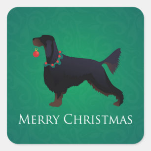 Gordon Setter Merry-kerstontwerp Vierkante Sticker