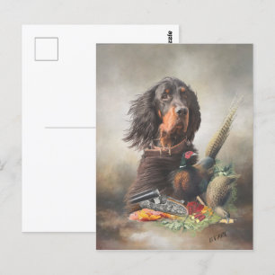 Gordon setter met fazanten, Art Briefkaart