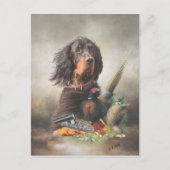Gordon setter met fazanten, Art Briefkaart (Voorkant)