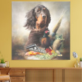 Gordon setter met fazanten, Art Canvas Afdruk (Insitu (Woonkamer))
