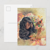 Gordon setter met fazanten, Art Feestdagenkaart (Voorkant / Achterkant)