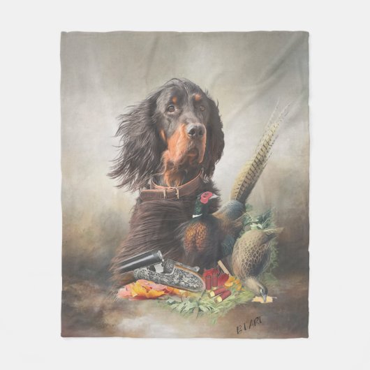 Gordon setter met fazanten, Art Fleece Deken (Voorkant)
