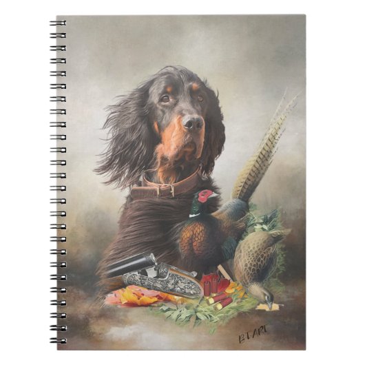 Gordon setter met fazanten, Art Notitieboek (Voorkant)