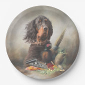 Gordon setter met fazanten, Art Papieren Bordje (Voorkant)