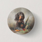 Gordon setter met fazanten, Art Ronde Button 3,2 Cm (Voorkant)