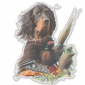 Gordon setter met fazanten, Art Sticker (Voorkant)