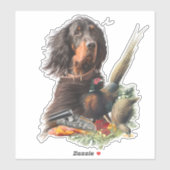Gordon setter met fazanten, Art Sticker (Vel)
