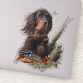 Gordon setter met fazanten, Art Sticker