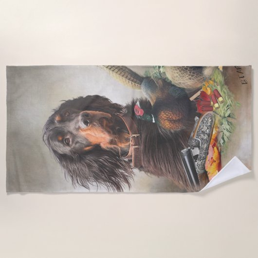 Gordon setter met fazanten, Art Strandlaken (Voorkant)