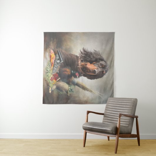 Gordon setter met fazanten, Art Wandkleed (In Situ (horizontaal))