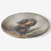 Gordon setter met fazanten, Kunst Papieren Bordje (Gekanteld)
