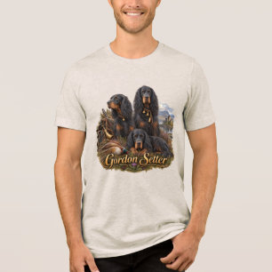 Gordon setter met fazanten, Kunst Tri-Blend Shirt