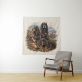 Gordon setter met fazanten, Kunst Wandkleed (In situ)