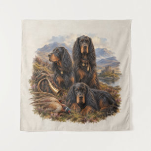 Gordon setter met fazanten, Kunst Wandkleed