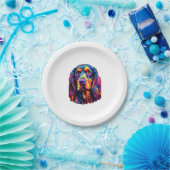 Gordon Setter Neon Design Papieren Bordje (Feest)