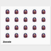 Gordon Setter Neon Design Ronde Sticker (Vel)