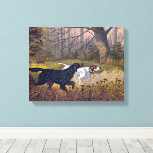 Gordon Setter op Point Print op Canvas (Insitu (Houten vloer))