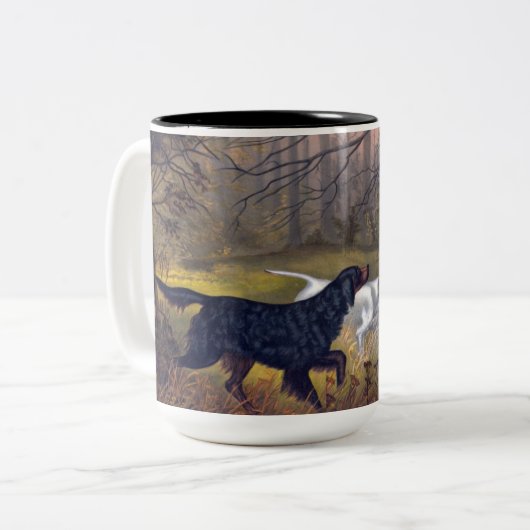 Gordon Setter over Point Tweekleurige Koffiemok (Voorkant links)
