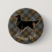 Gordon Setter over Weathered Gordon Tartan Button (Voorkant)