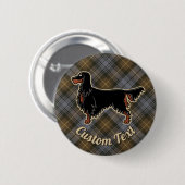 Gordon Setter over Weathered Gordon Tartan Button (Voorkant /achterkant)