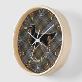 Gordon Setter over Weathered Gordon Tartan Clock (Hoek)
