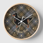 Gordon Setter over Weathered Gordon Tartan Clock (Voorkant)