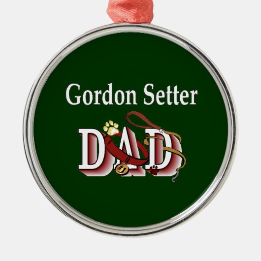 Gordon Setter Pa Metalen Ornament (Voorkant)