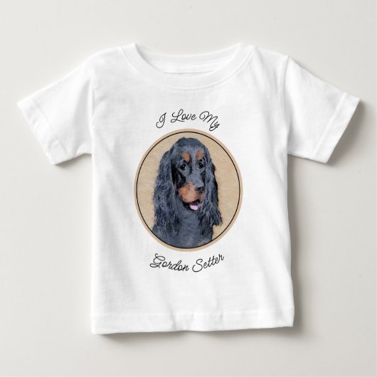 Gordon Setter Painting - Cute Original Dog Art (Voorkant)