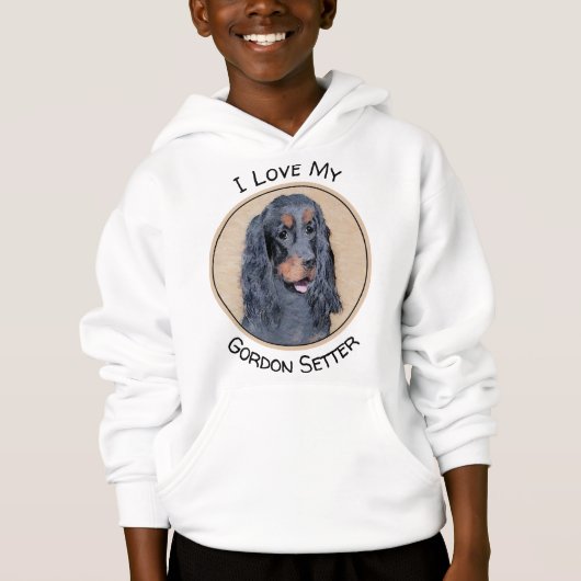 Gordon Setter Painting - Cute Original Dog Art (Voorkant)