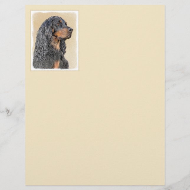 Gordon Setter Painting - Cute Original Dog Art (Voorkant)