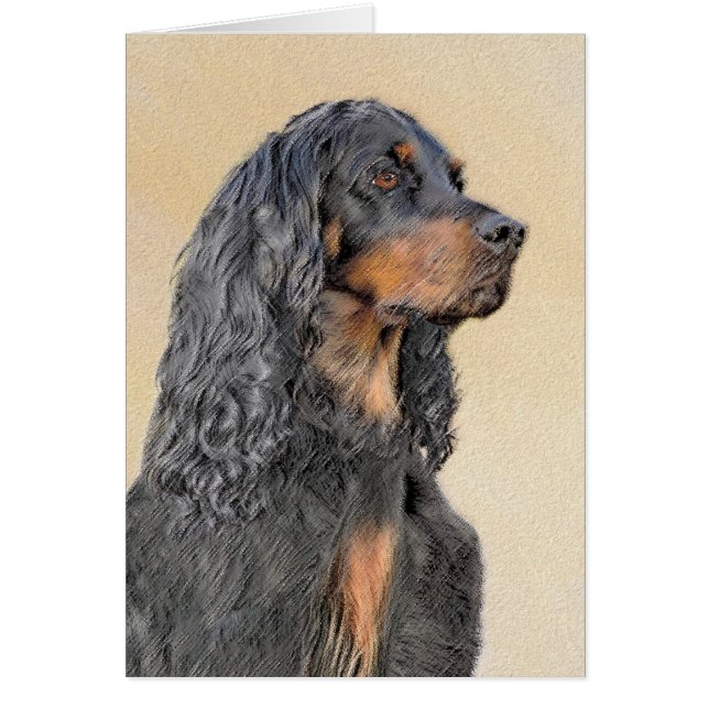 Gordon Setter Painting - Cute Original Dog Art (Voorkant)