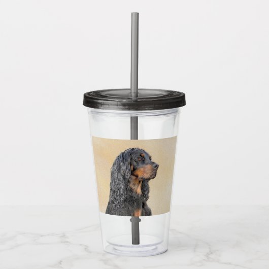 Gordon Setter Painting - Cute Original Dog Art Acryl Drinkbeker (Voorkant)