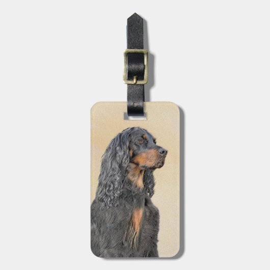 Gordon Setter Painting - Cute Original Dog Art Bagagelabel (Voorkant verticaal)