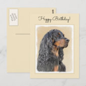 Gordon Setter Painting - Cute Original Dog Art Briefkaart (Voorkant / Achterkant)