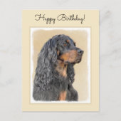 Gordon Setter Painting - Cute Original Dog Art Briefkaart (Voorkant)
