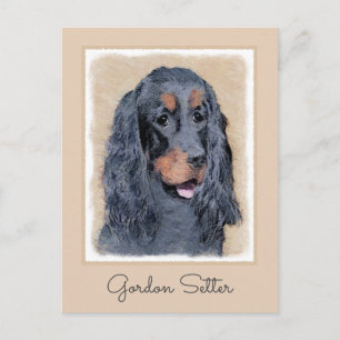 Gordon Setter Painting - Cute Original Dog Art Briefkaart