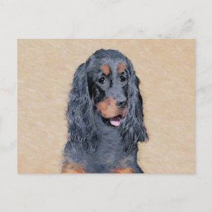 Gordon Setter Painting - Cute Original Dog Art Briefkaart