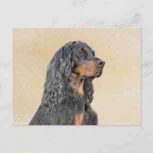 Gordon Setter Painting - Cute Original Dog Art Briefkaart