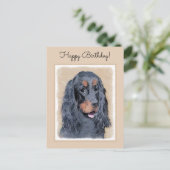 Gordon Setter Painting - Cute Original Dog Art Briefkaart (Staand voorkant)